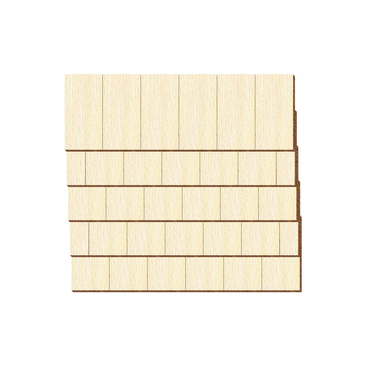 Compensato rettangolo chindel – dimensioni e quantità di selezione, Compensato, 250 pezzi, 60mm x 30mm