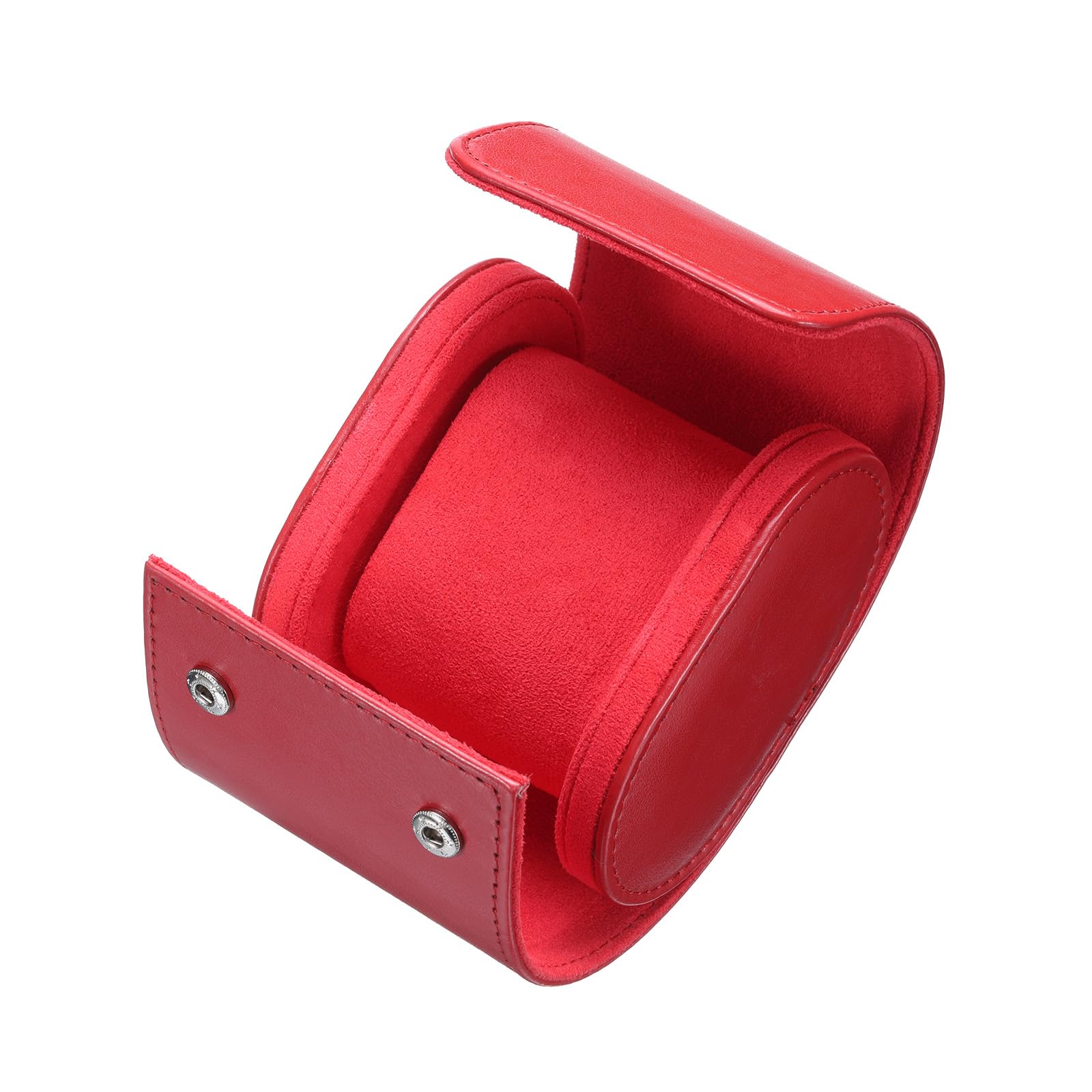 Custodia da Viaggio in Pelle per Orologio, Singolo Scomparto Arrotolabile, Organizer per Orologi da Uomo e da Donna, 1 Scomparto, Rosso