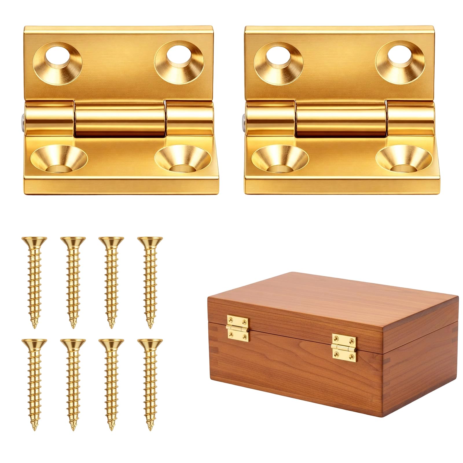 Mekalero Multicolor 2 Pieces Strong Copper Hinges Permanent Bronze Hinges Decors For Smooth Rotation In Small Cabinets & Decorative Boxes Small Cabinet