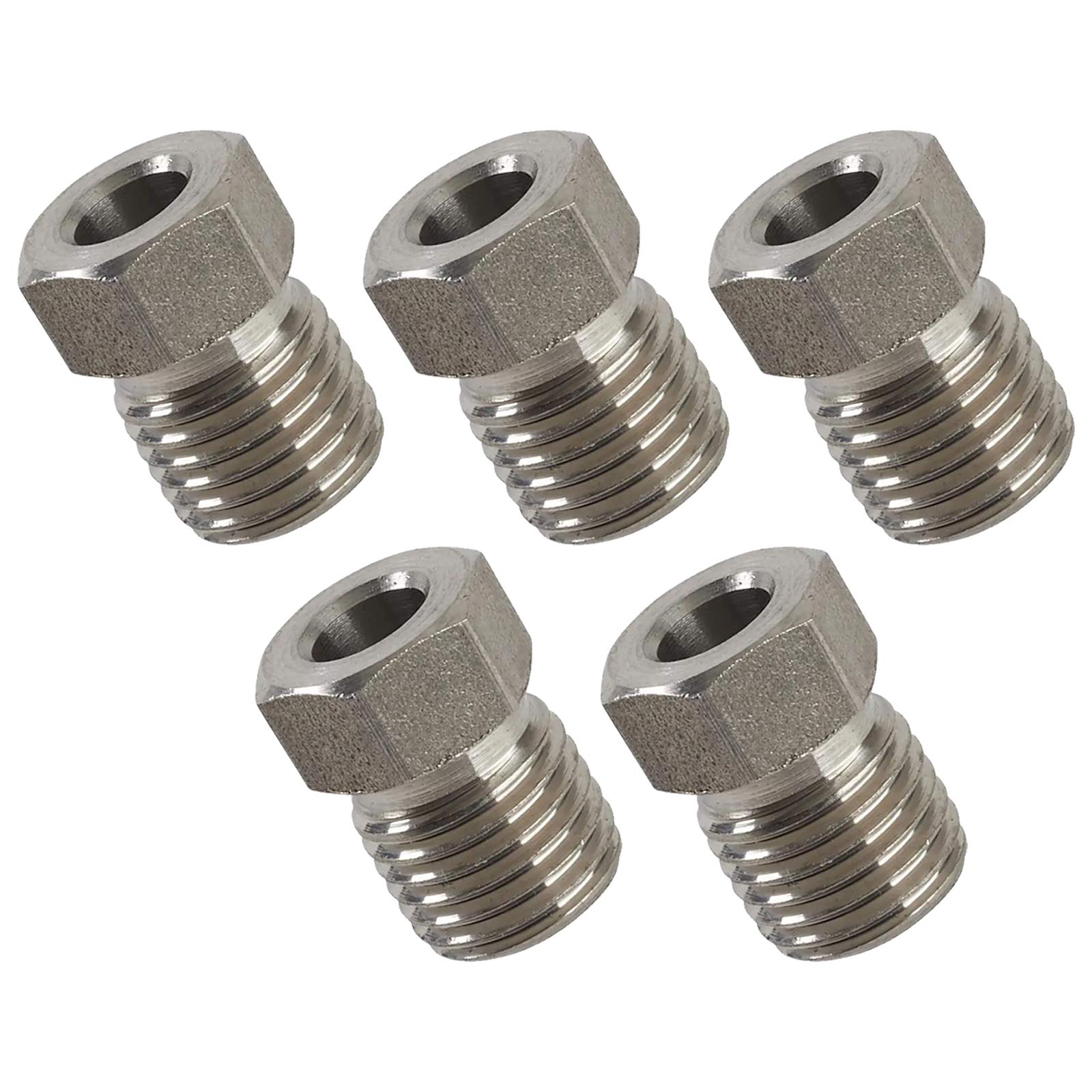 Stainless Steel 3/8 Inch Fitting Tube Nut, 3/16 Tubing, 5 Pack