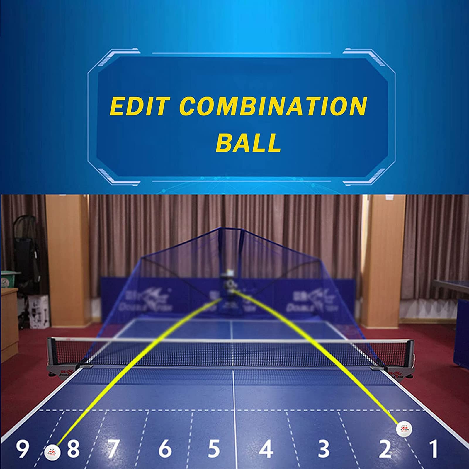 Macchina automatica per palline da ping pong con modalità di servizio continuo e funzione di memoria, ideale per la pratica dei principianti