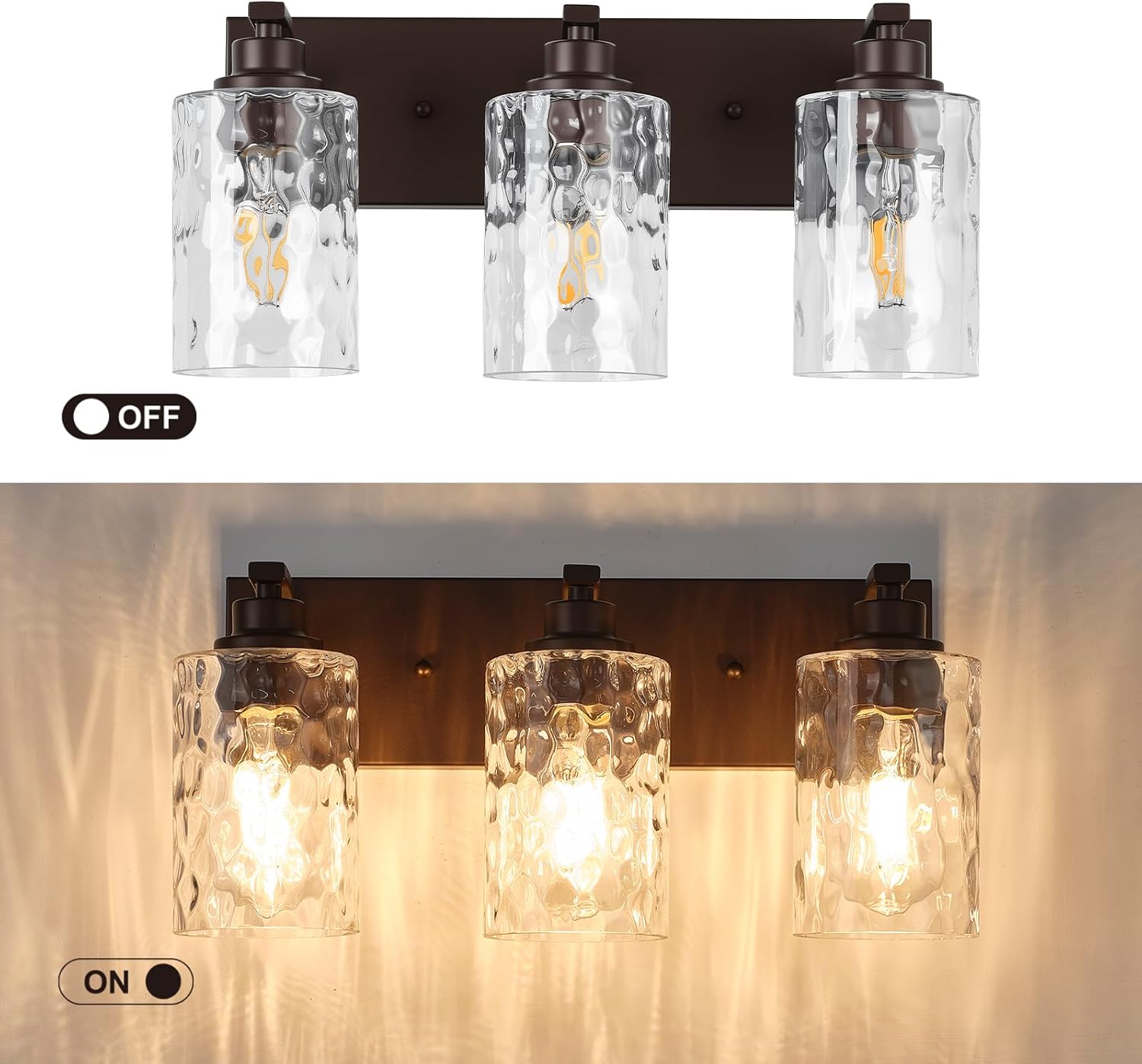 3-Light Bathroom Light Fixtures Modern ORB Vanity Lights image 3