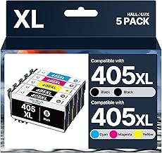 HALLOLUX 405XL Cartucce Compatibili per Epson 405 XL 405XL Compatibili per Epson Workforce Pro 3825DWF WF-7830DTWF WF-3820DWF WF-4830DTWF WF-4820DWF WF-4825DWF WF-7835DTWF WF-7840DTWF(5 Pack)