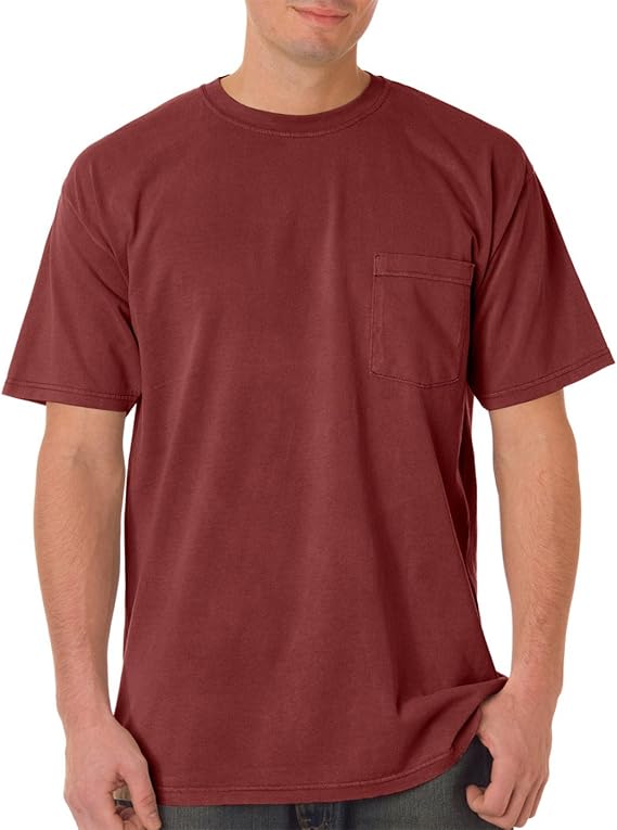 Comfort Colors Chouinard 6030 Adult Heavyweight Pocket Tee Brick PgmDye -Large