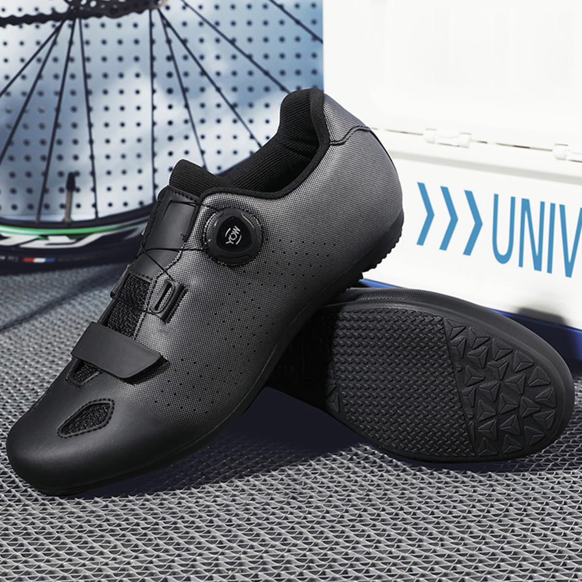Zapatillas de Ciclismo para Hombre Mujer con Suela de Goma