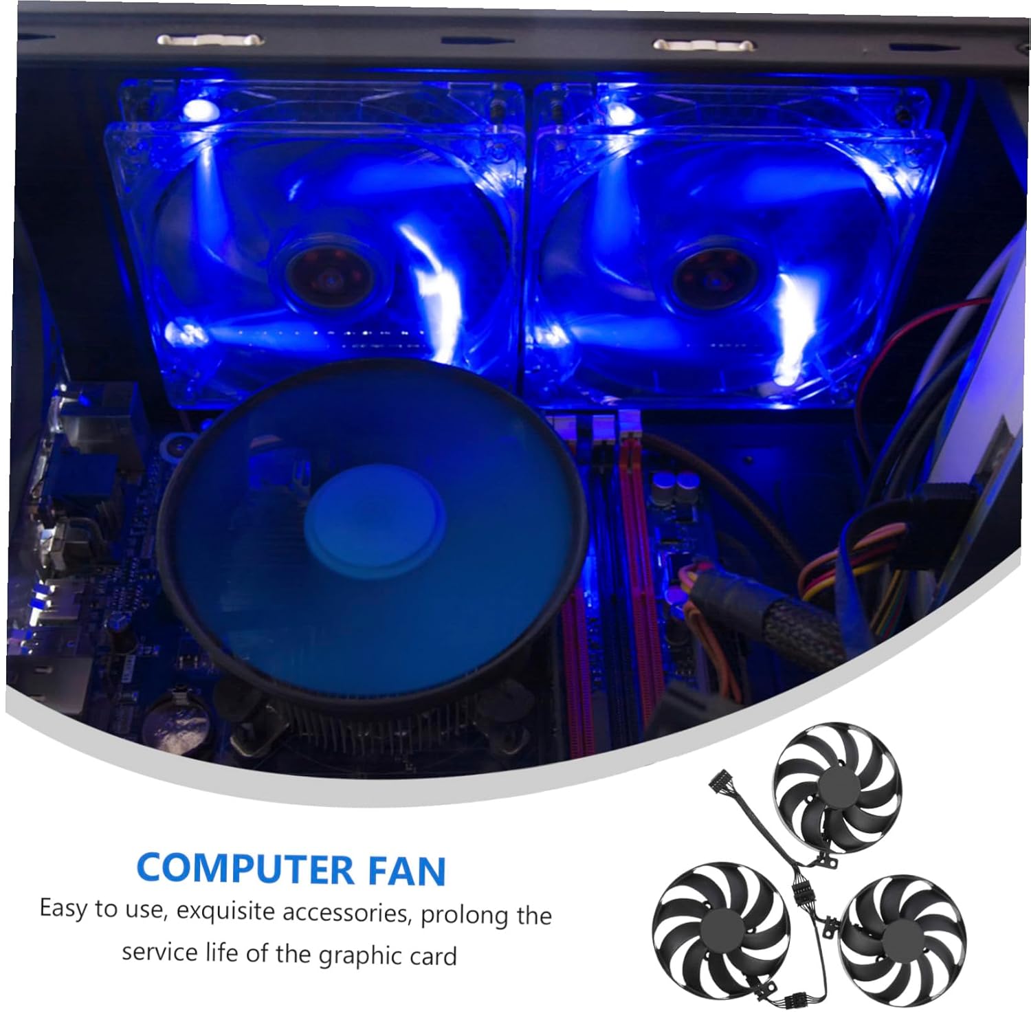 Gatuida GPU Cooler Replacement Cfud Electric Cooling Fans Compatible with Asus Ti Tuf OC Graphics Card Cooling Device for Stable Performance and Overheat Prevention