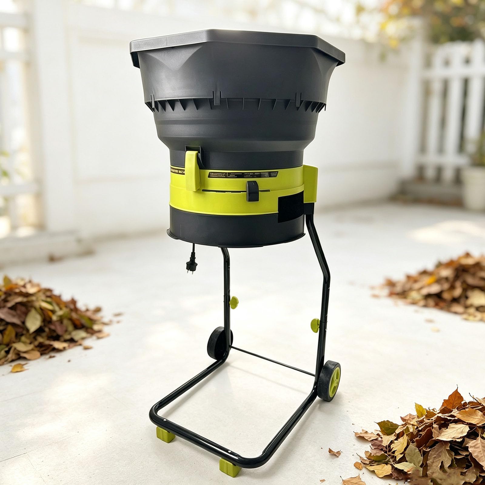 Broyeur De Feuilles Électrique Portable De 2500 W, 8000 TR/Min, Rapport De Réduction De 17:1, 3 Réglages De Grain Ajustables pour Un Ramassage, Un Compostage Et Un Nettoyage De Jardin Plus