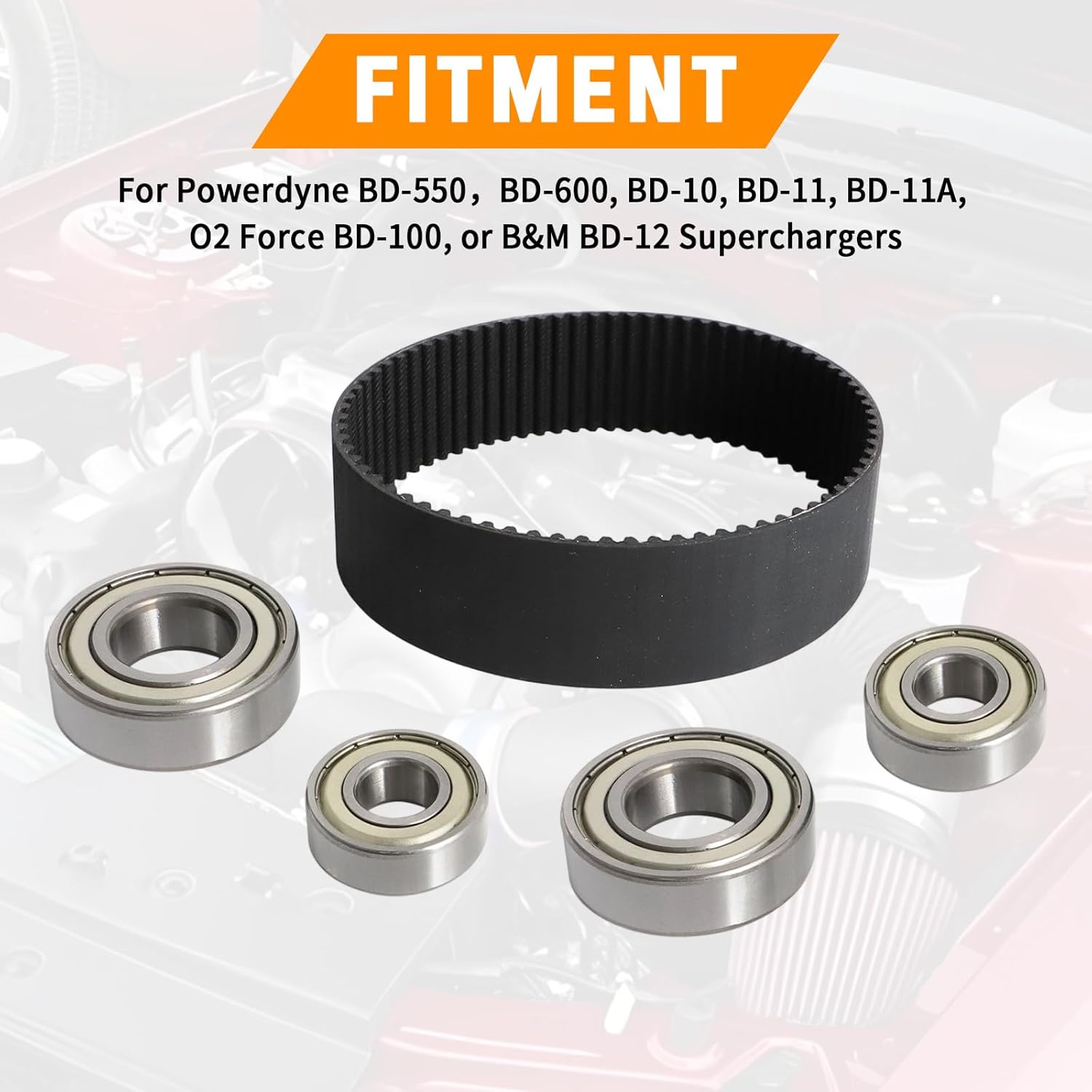 Rebuild Kit For Powerdyne BD-550, BD-600, BD-10, BD-11, BD-11A, O2 Force BD-100, or B&M BD-12 Superchargers - 35mm Belt Drive System Maintenance Package