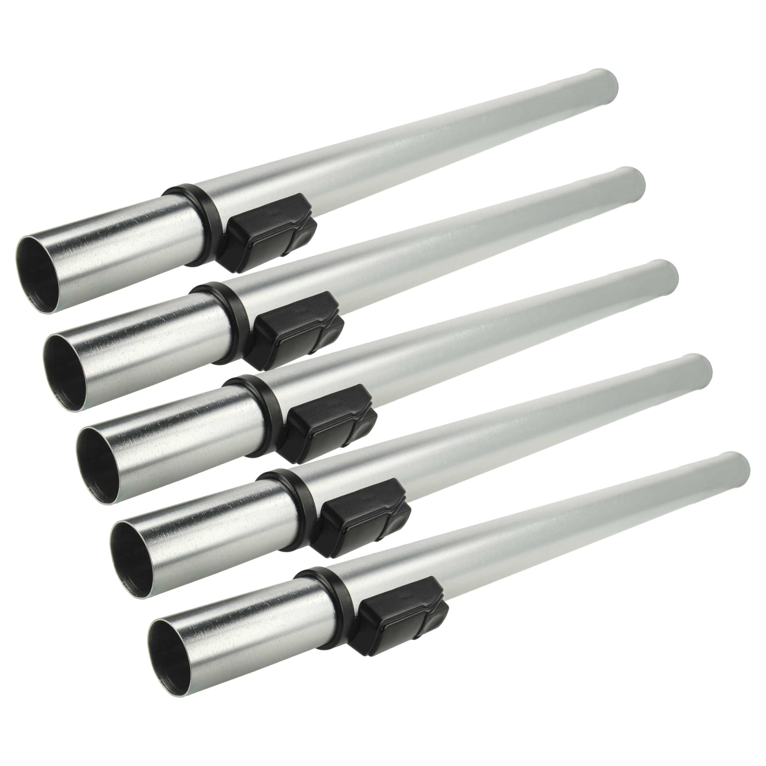 vhbw 5x Tubo aspirador compatible con Nilfisk VP300, VP600 aspiradora - conexión de 32 mm, 60-94 cm, negro/plata