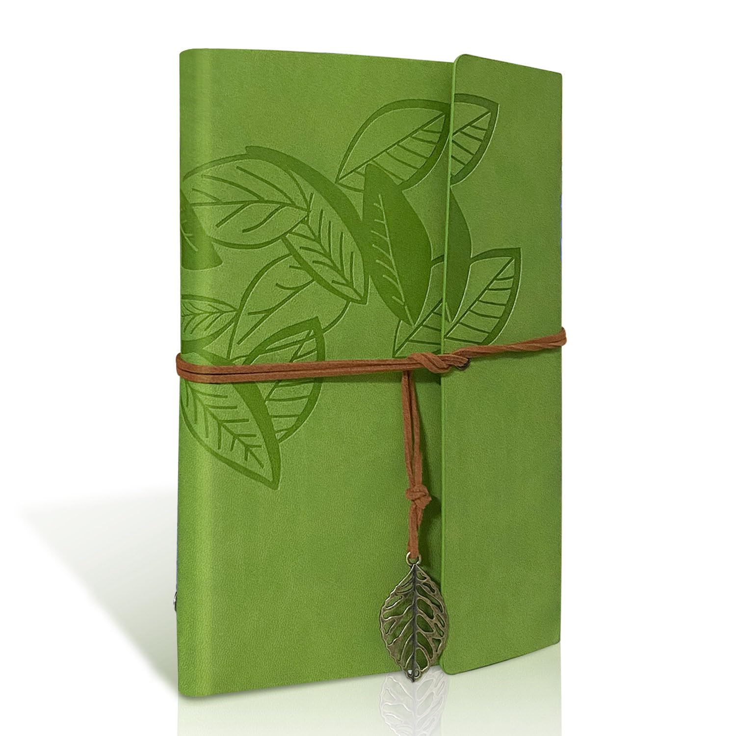 Aomiduo A5 Notitieboek, navulbaar, vintage, notitieboek, leren notitieboek, reisdagboek, geel, leeg papier, dagboek, 100 vellen/200 pagina's voor Aomiduo A5 Notitieboek, navulbaar, vintage, notitieboek, leren notitieboek, reisdagboek, geel, leeg papier, dagboek, 100 vellen/200 pagina's voor