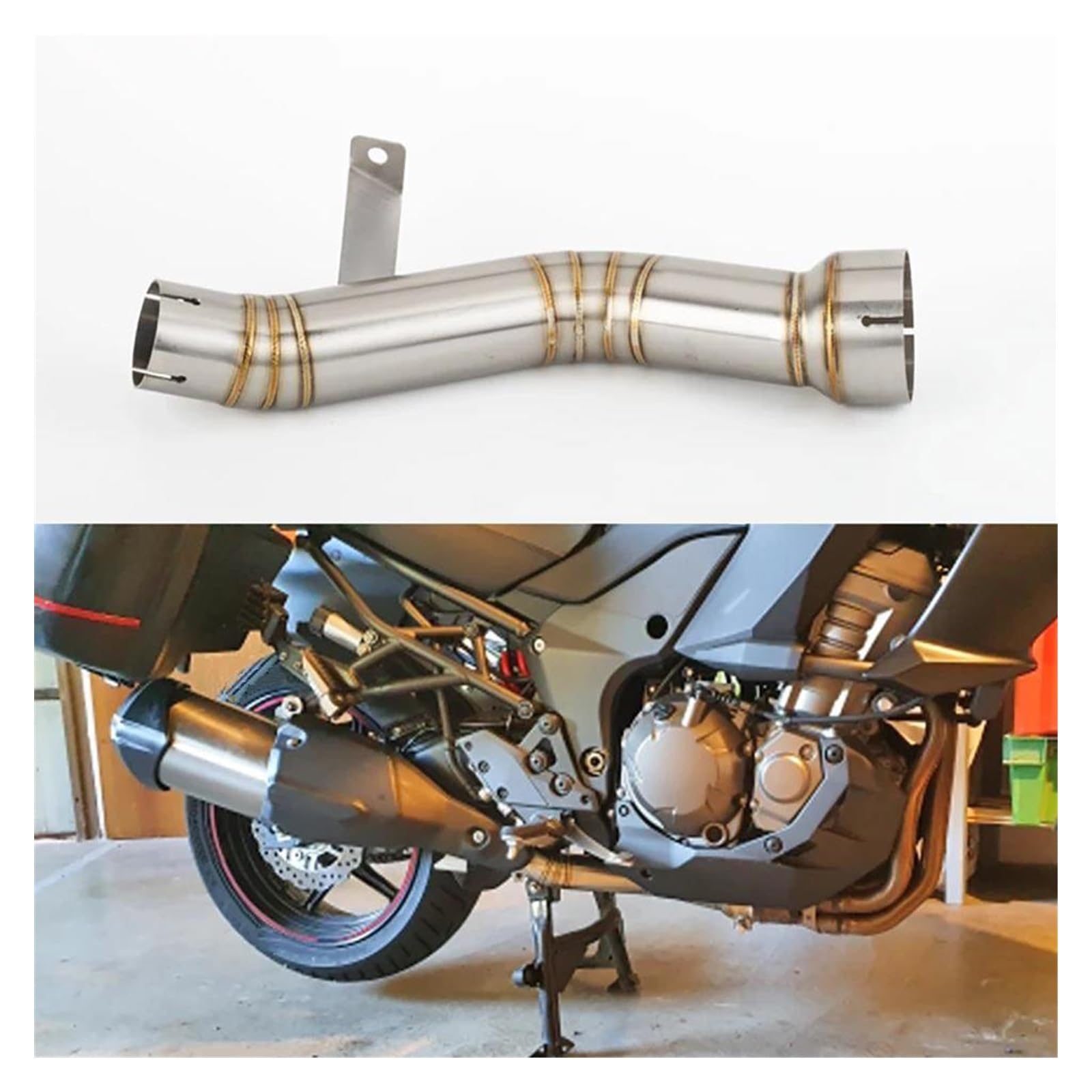 Silenziatore Moto Tubo Silenziatore Di Scarico Moto Per Kawasaki Per VERSYS 1000 Per KLZ1000 2012 2013 2014 2015 2016 2017 2018 Per VERSYS 1000 Tubo Scarico