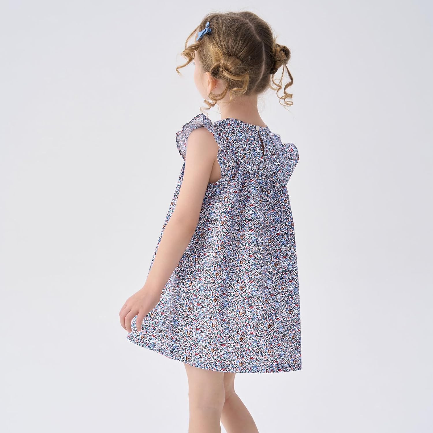 pureborn Baby Toddler Girl Woven Dress Ruffled Sleeve Cotton Dresses 18M - 5T - Image 6