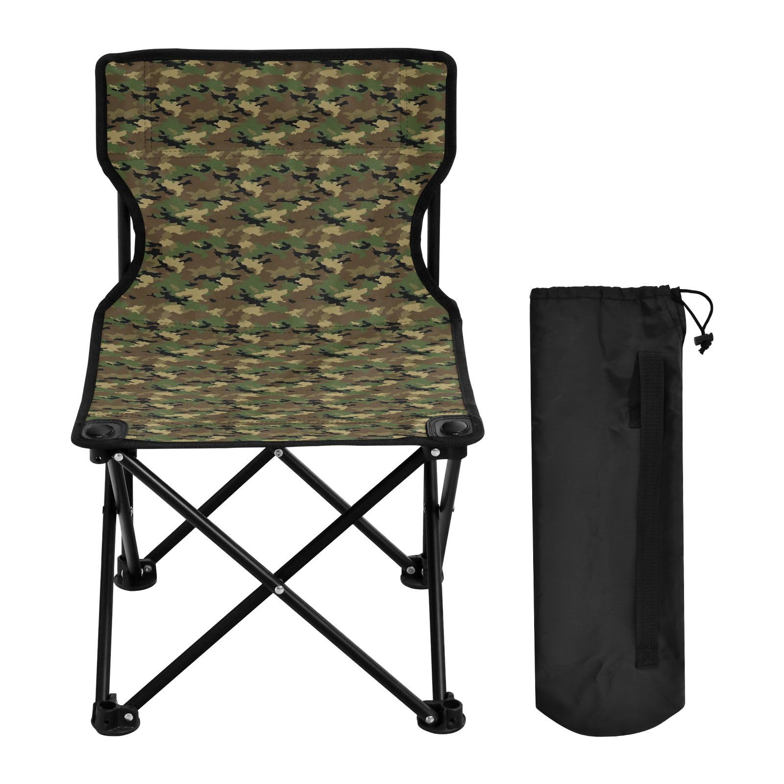 FRODOTGV Army Forestland składane krzesło kempingowe lekkie przenośne krzesła plażowe do podróży z torbą do przenoszenia przenośne krzesło do czekania w kolejce do łowienia pod lodem wędkarstwo