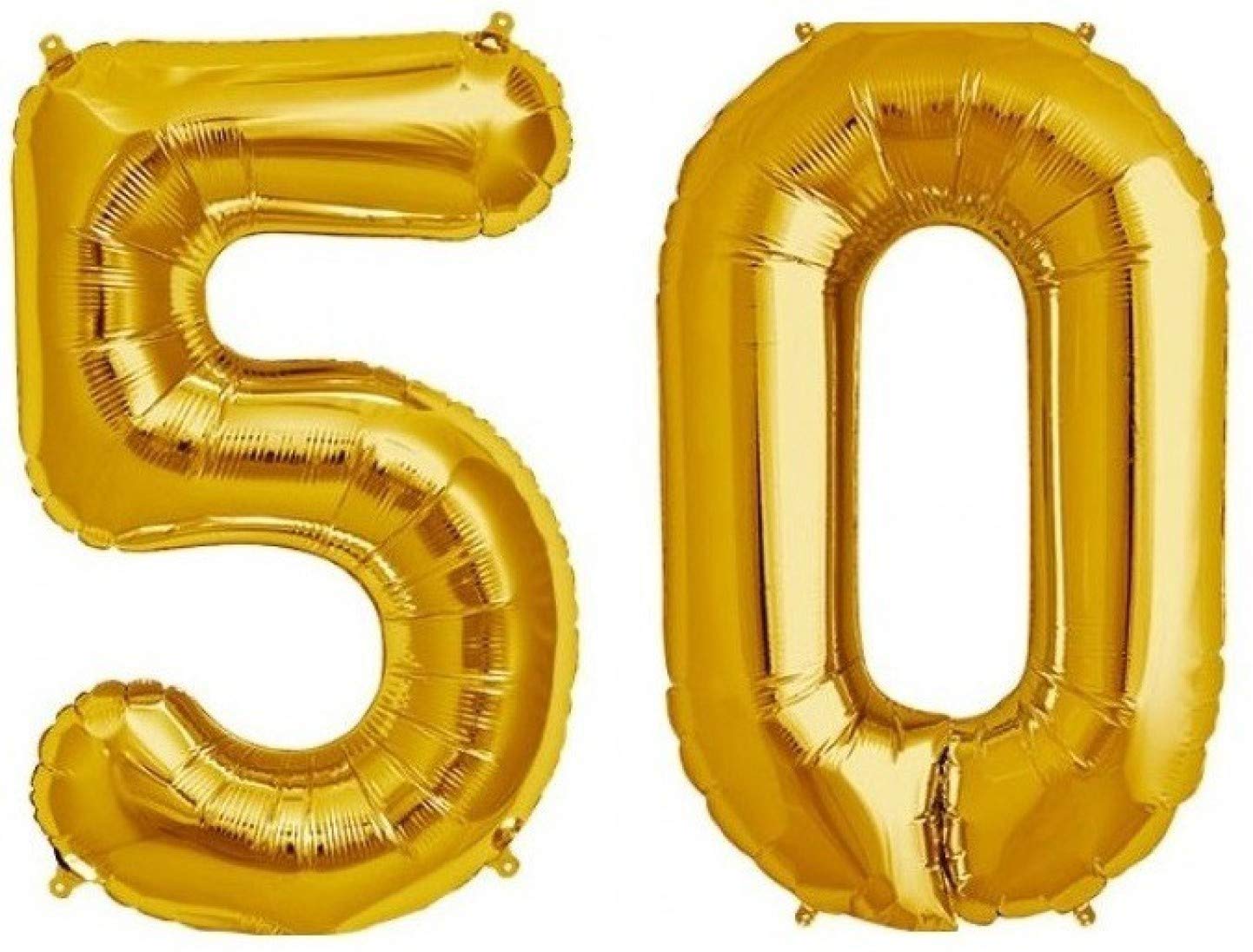 The golden store 16" Special Numbers foil Balloons (Pack of 2) (50 No., Golden) for Golden Jubilee Party Decorations
