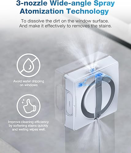 Miniatura 6 de ECOVACS Winbot W2 Omni - Robot portátil para limpiar ventanas, inteligente con tecnología de pulverización de gran angular de tres boquillas,
