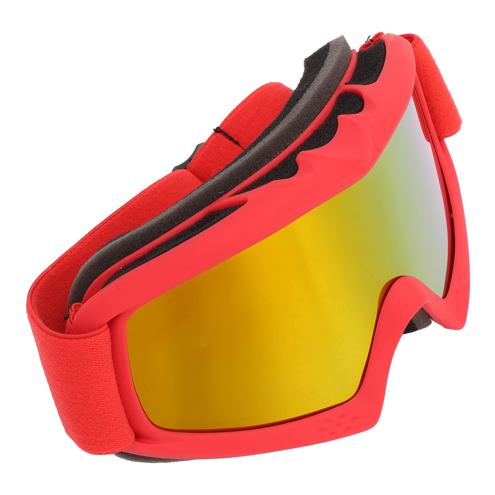 Lunettes De Ski pour Enfants - Lentille De Revêtement HD Protection UV Résistance Aux Chocs Lunettes De Neige Réglables pour Le Ski(Rouge)