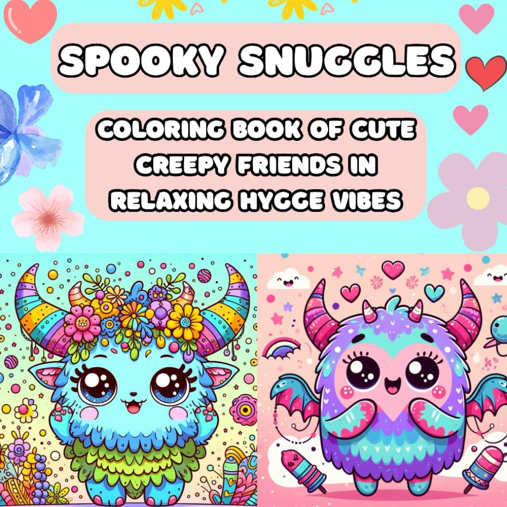 Spooky Snuggles: Coloring Book of Cute Creepy Friends in Relaxing Hygge Vibes