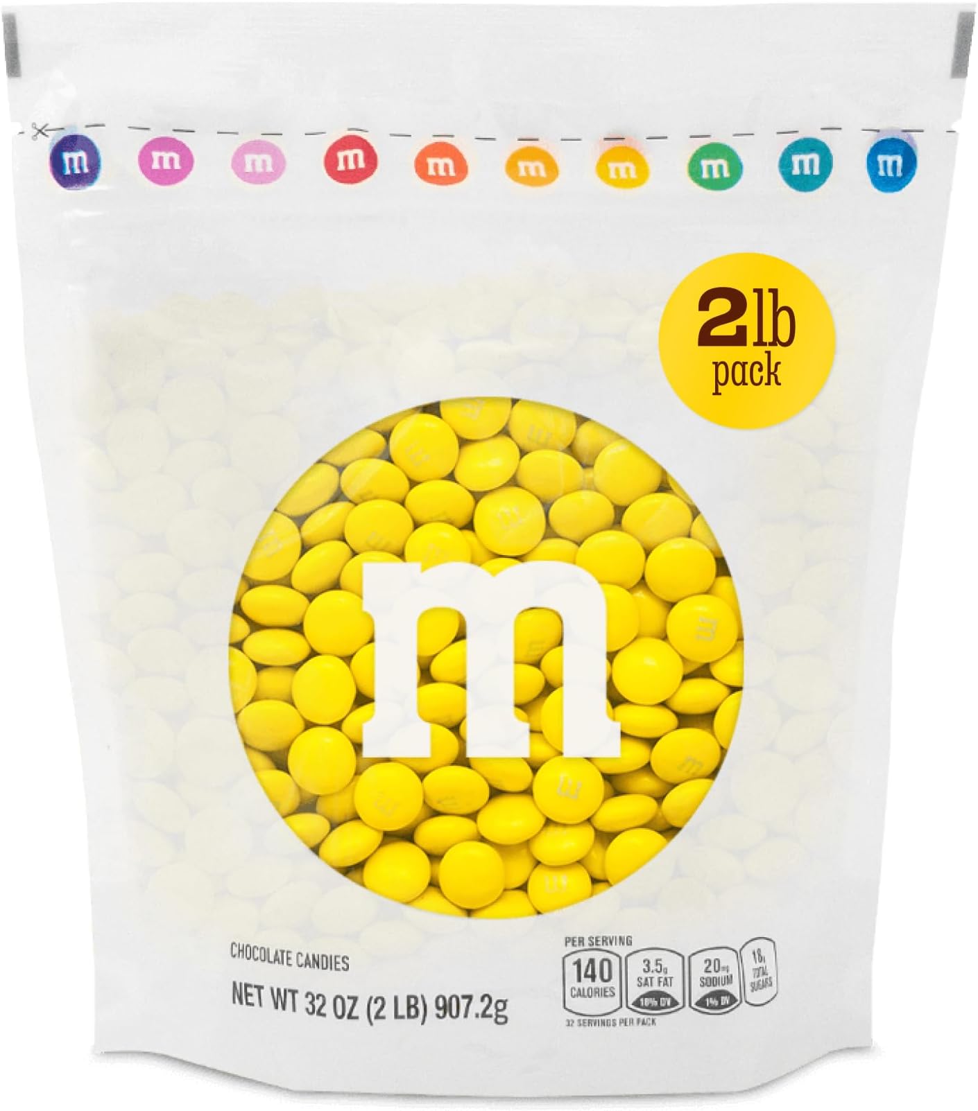 Yellow Milk Chocolate Candy for Birthday Party Favors, Birthday Treats, Easter, Graduations, Dessert Buffets, Candy Bars, and more - Resealable 2 lbs Pack