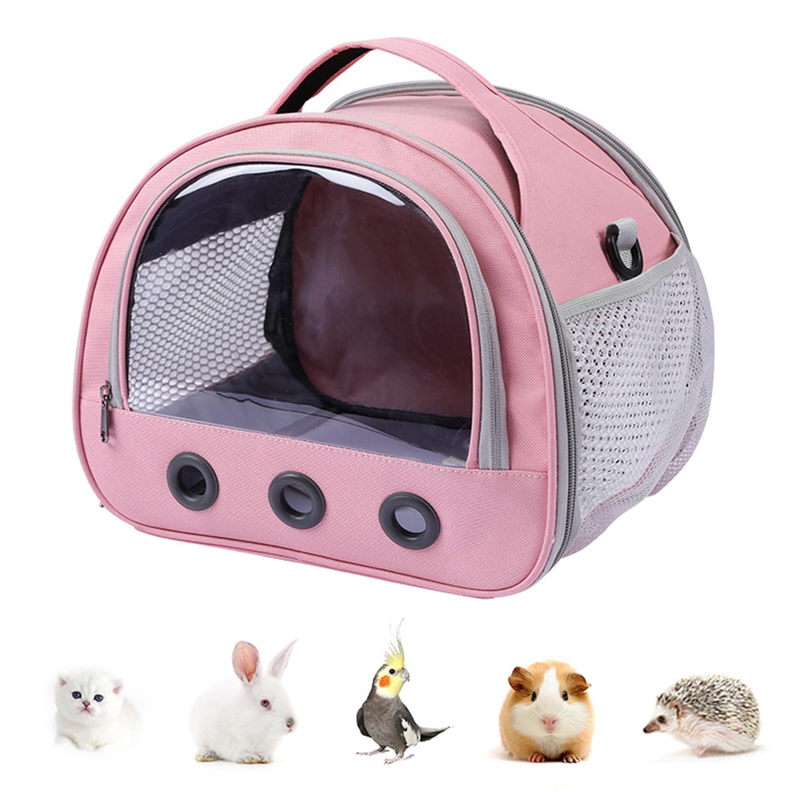 Transportador transparente para mascotas, jaula de viaje transparente portátil, contenedor de transporte, jaula de viaje para pájaros, ratas, hámsters y otros animales pequeños