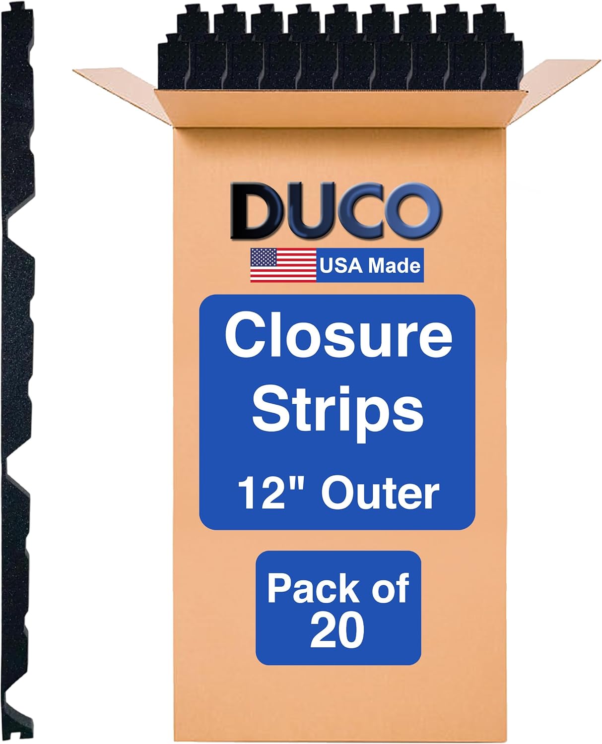 Duco 12 Inch Outside Profile (20 Pack) R Panel Foam Closure Strips for