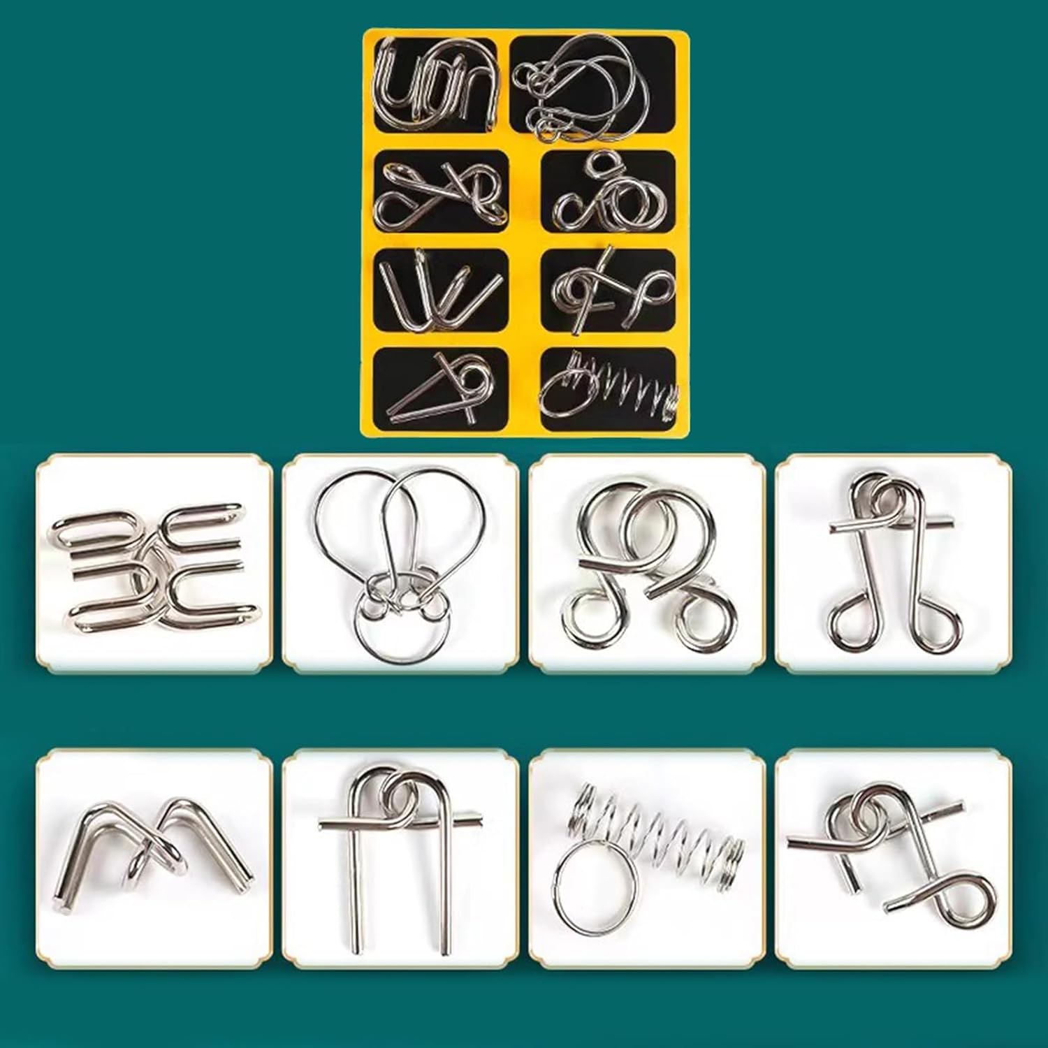 Metal Wire Puzzle | Mind Test Educational Brain Teaser Toys,Unlock Interlocking Puzzle - for Kids Teens Adults Challenge Home Office School Travel Party Favors