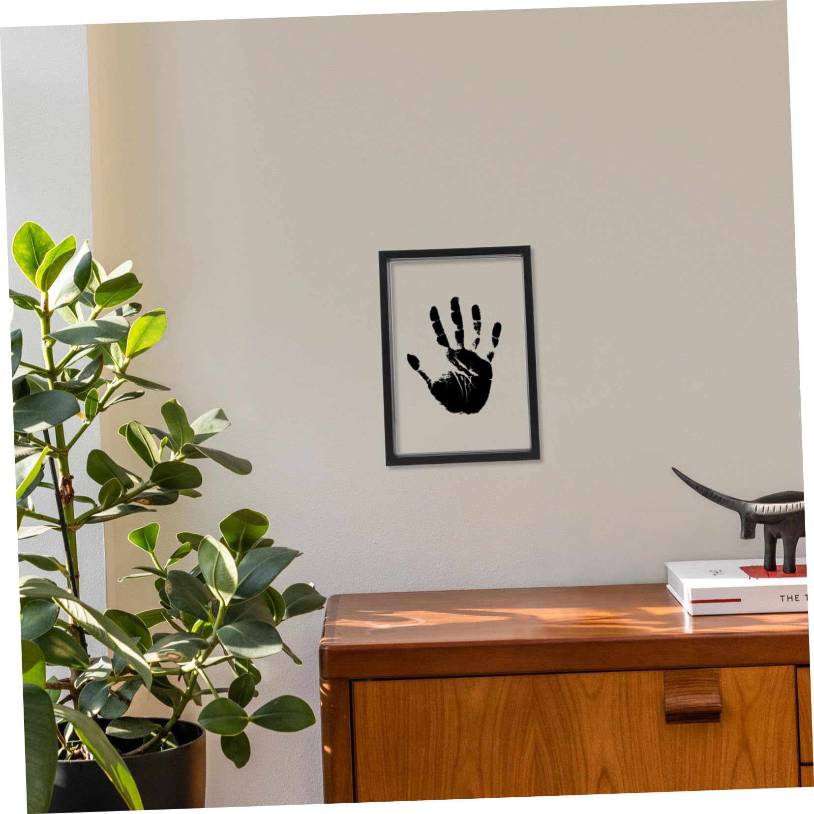 Familien Handabdruckrahmen und Acryl Schwarz mit Ständer Freistehend oder Aufhängen für Wand und Tischdeko Geschenk