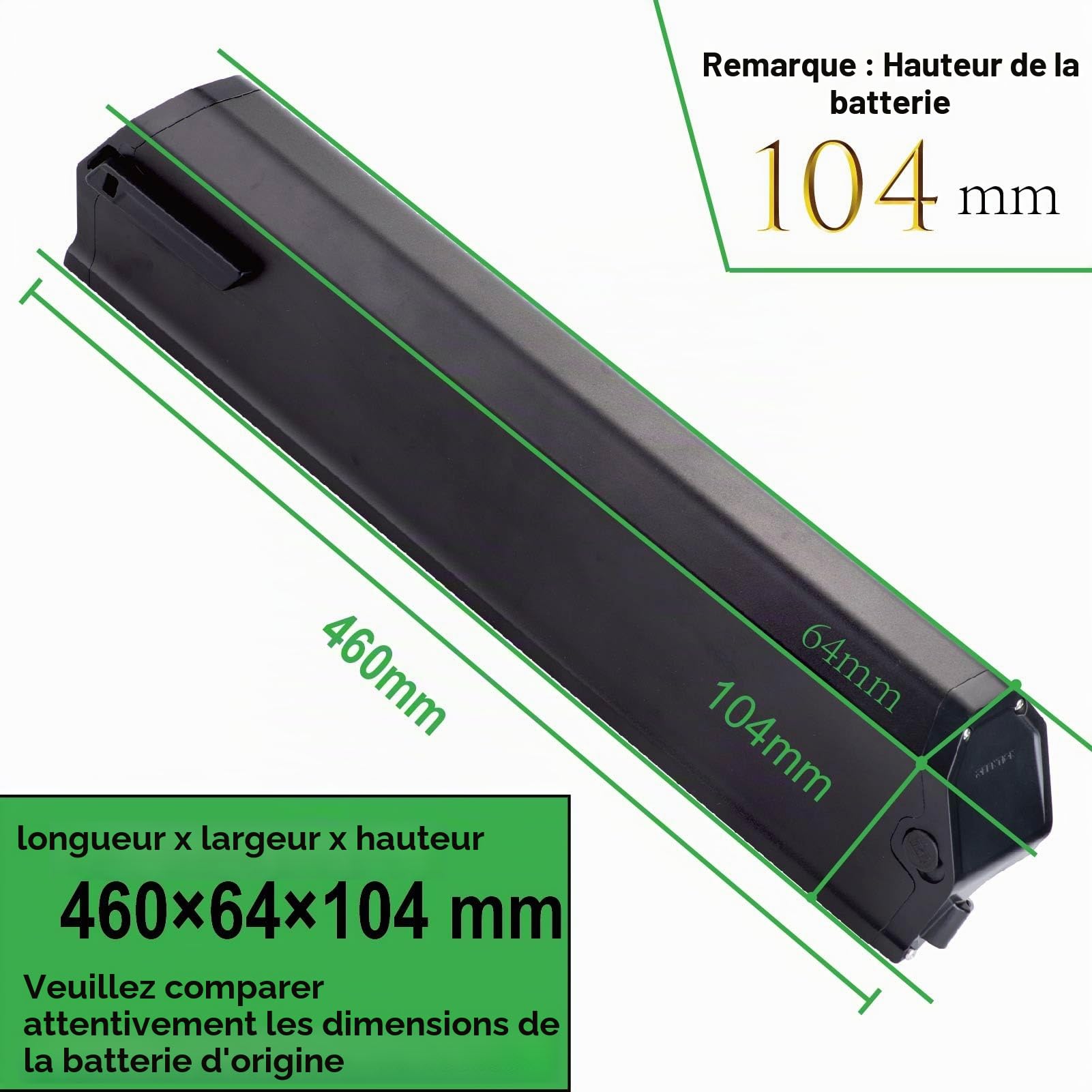 Batterie Ebike 48V 15Ah Batterie de Rechange pour Dorado Plus vélo électrique vélo Scooter Li-ION avec Chargeur (48V 15Ah)