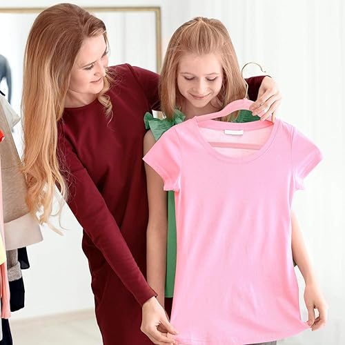 Miniatura 5 de HOUSE DAY Perchas de terciopelo para niños, paquete de 60 perchas de terciopelo para faldas, paquete de 24, juego de perchas de fieltro de alta