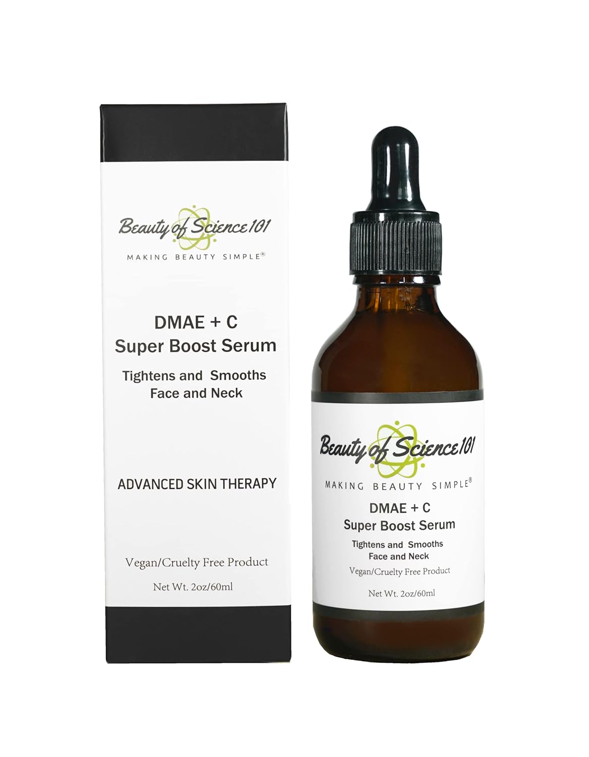 BEAUTY OF SCIENCE 101® Serum Super Boost DMAE + C (56g) - Antienvelhecimento, Hidratação e Firmeza para Pele Merkezi