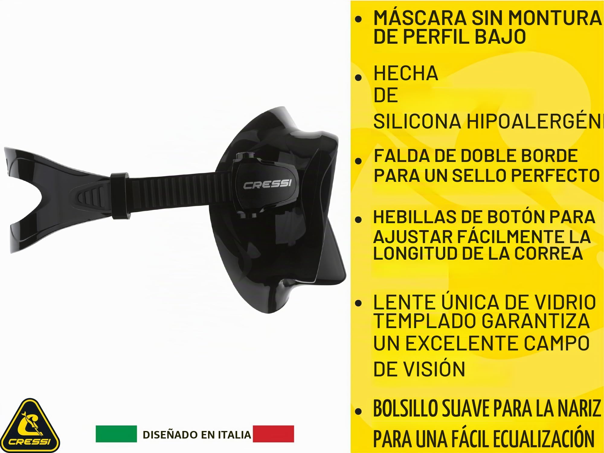 CRESSI F1 - Gafas de Buceo sin Marco