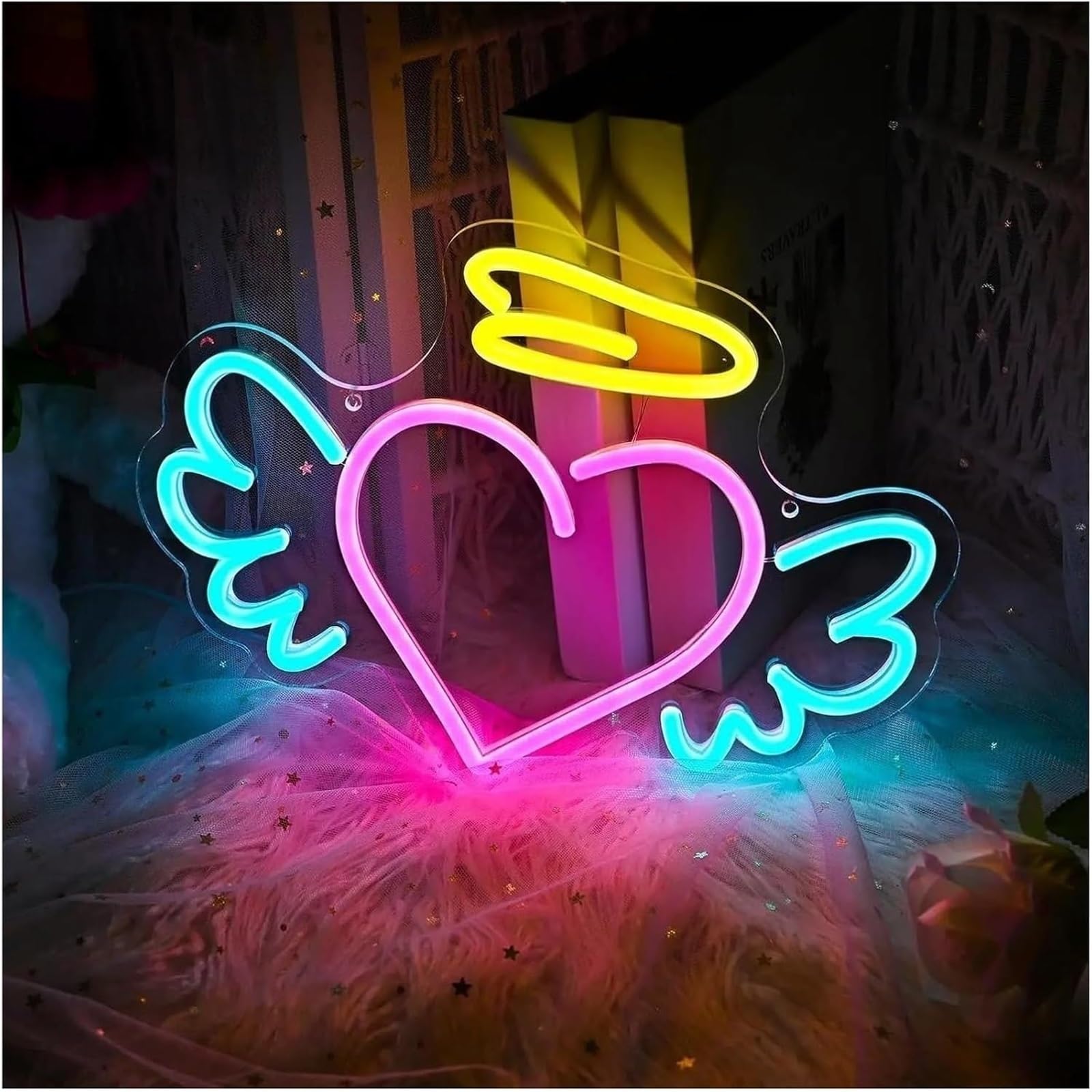Zynther Neon lamp for neon Lamp Heart Wings for Sign Dimmable LED