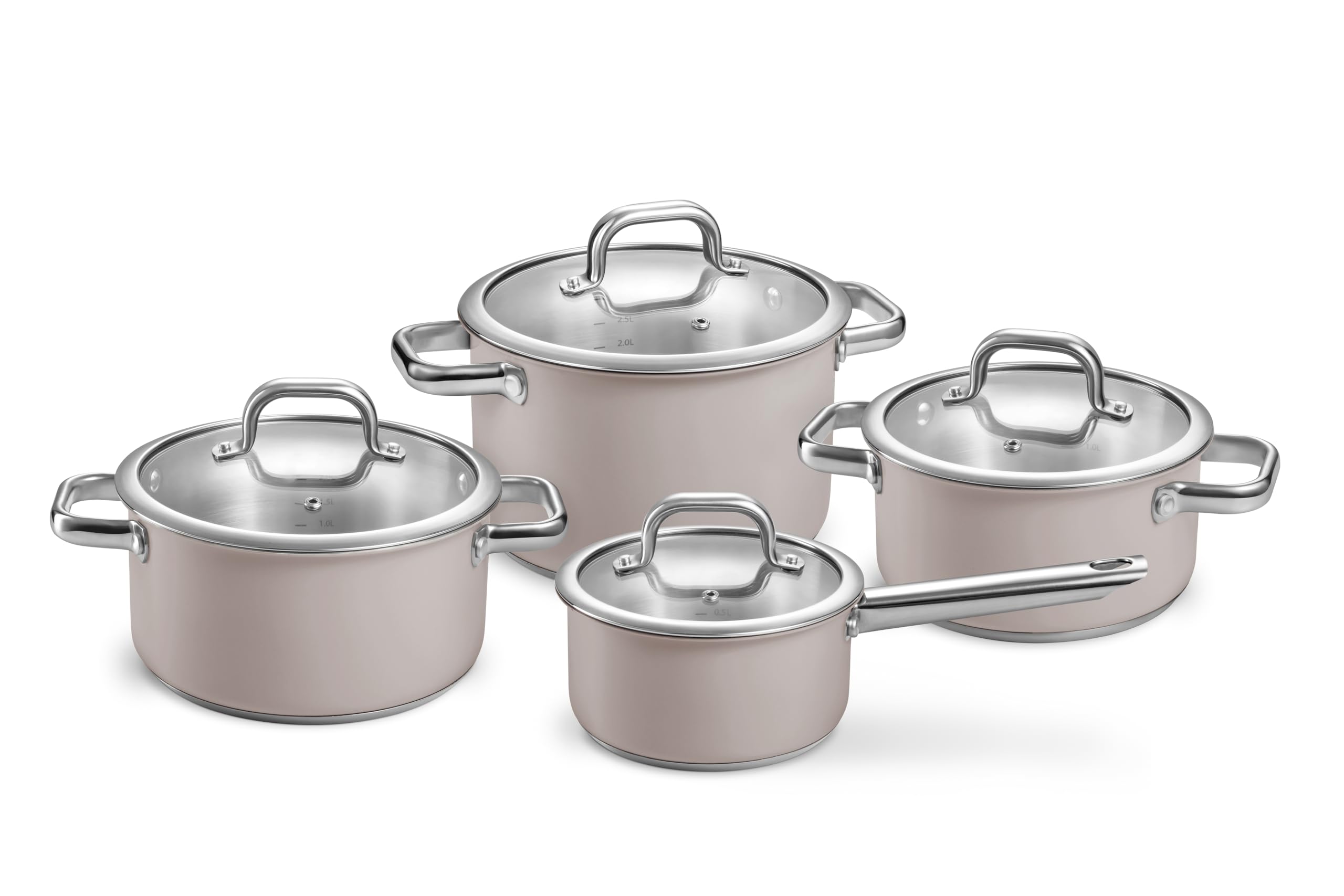 Tescoma Delight Taupe 780111 8-Piece Cookware Set with Lids