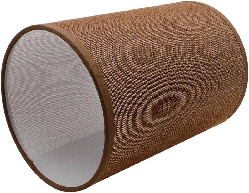 1Piece Oval Linen Cloth Lamp Shades Lampshade Replacements Lamp Screen Cover 5.51" in Diameter, Shades for Table Lamps, Bedroom Floor Lamps (Dark Brown)