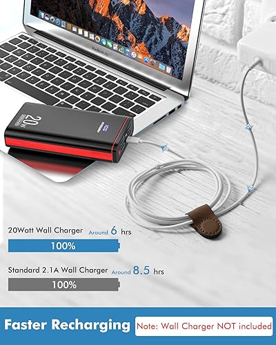 Miniatura 4 de Ayeway Paquete de baterías USB C Cargador portátil PD 20 W carga rápida 26800mAh banco de energía con 5 puertos de salida, cargador de teléfono de