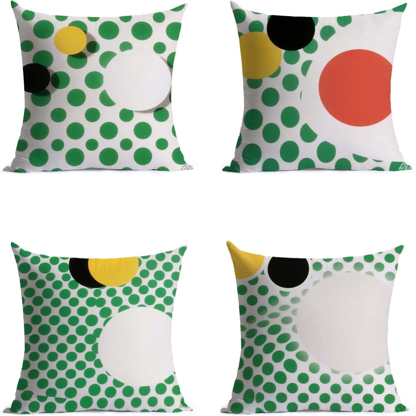 Federe Cuscini Letto 60x60cm Federe Copricuscini Divano Astratto THDZ-0086 | Outdoor Federe Copricuscini Divano Giallo-Verde 4 Pack Morbido Resistente Attraente Decorazioni per Letto Divano Regalo Donna