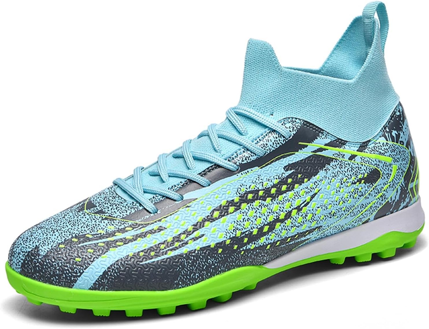 Saynnie Soccer Cleats for Mens Womens Turf Indoor Soccer Shoes Unisex High Ankle AG TF Football Boots Youth Baseball Rugby Training Shoes