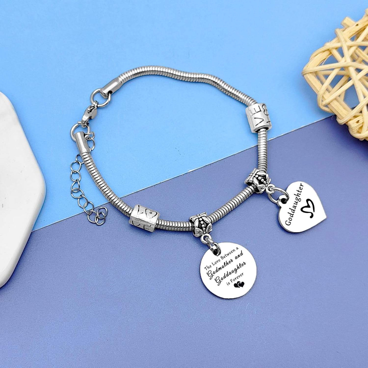 Goddaughter Birthday Gifts Goddaughter Gifts from Godmother Goddaughter Jewelry Birthday Gifts for Goddaughter Inspirational Gifts To My Goddaughter Bracelet Graduation Gift Goddaughter Baptism Gifts - Image 5