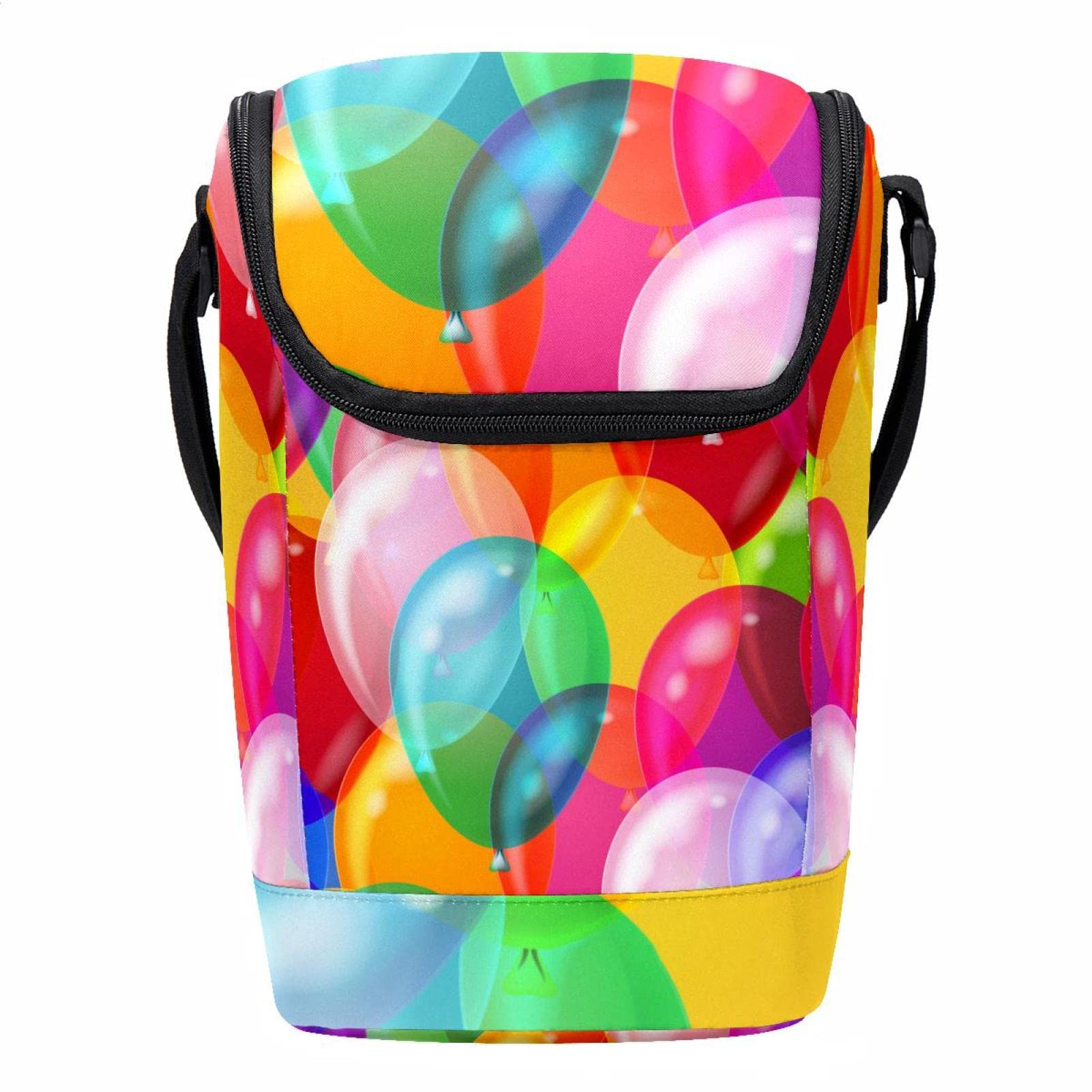 Bolsa de almuerzo con cremallera porta comida portátil con diseño de globo multicolor