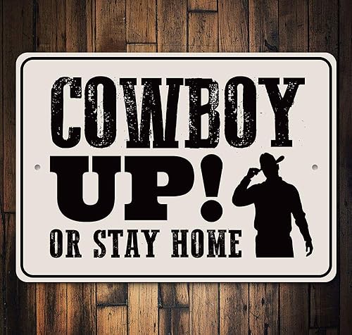 Miniatura 6 de Cowboy Up! Or Stay Home, Horse Rider Sign, Barn Decor, Cowboy Boots, Old Western, Country Life Aluminum Sign - 8" x 12"
