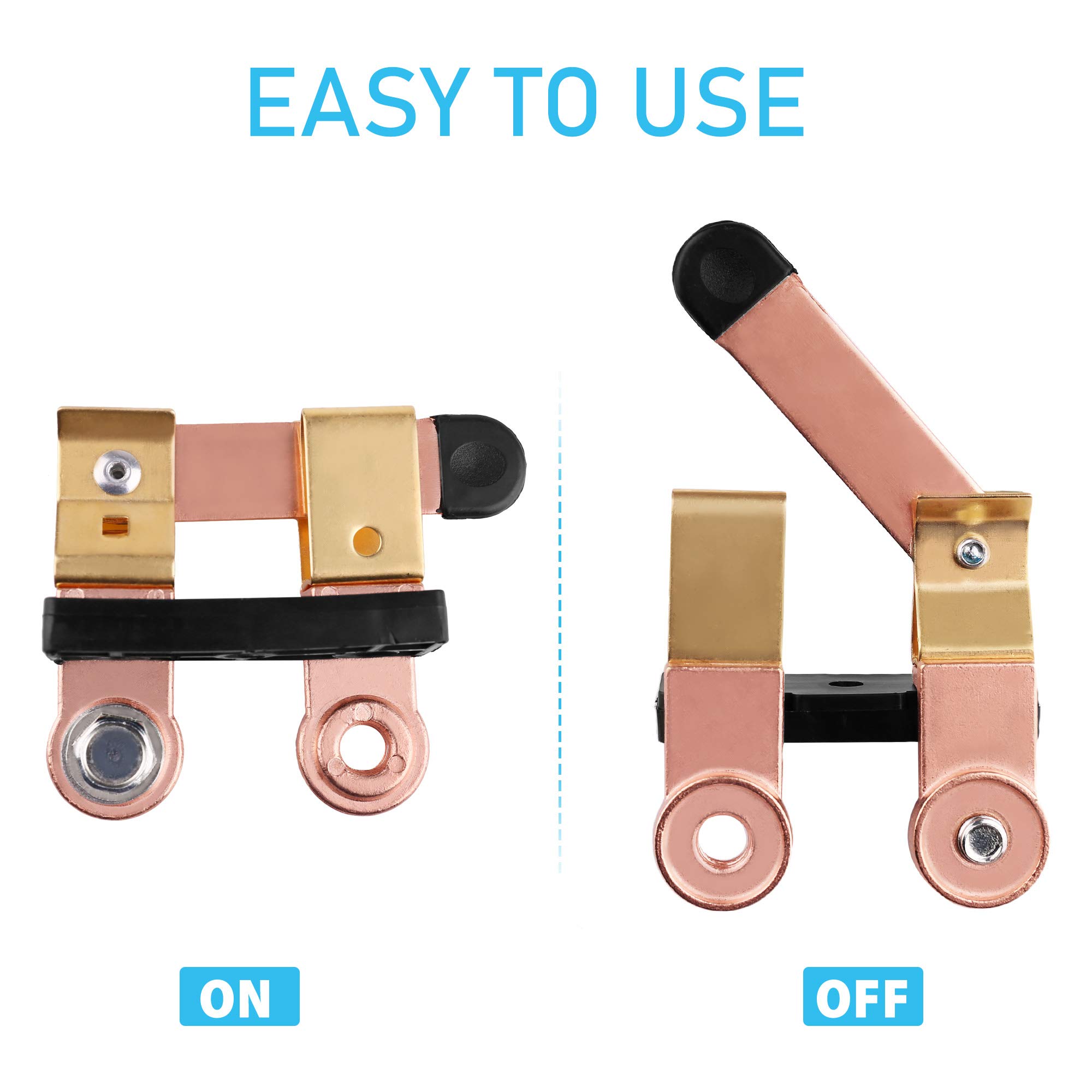 LotFancy Side Post Battery Disconnect Switch, 12V24V Knife Blade