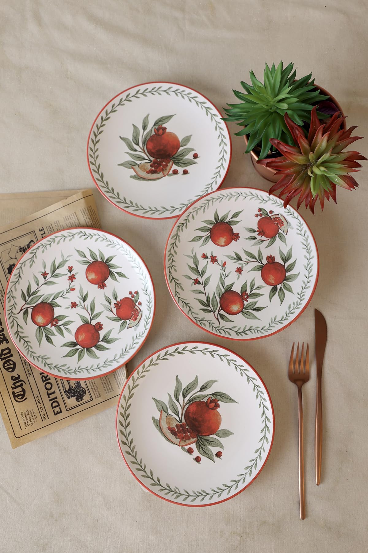 Keramika Nar Ege Pasta Tabağı 20 Cm 4 Adet 23800-01