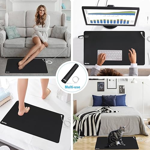 Miniatura 5 de Tapete de conexión a tierra, almohadillas para pies, almohadilla conductora antideslizante mejorada para dormir, tapetes conectados a tierra para