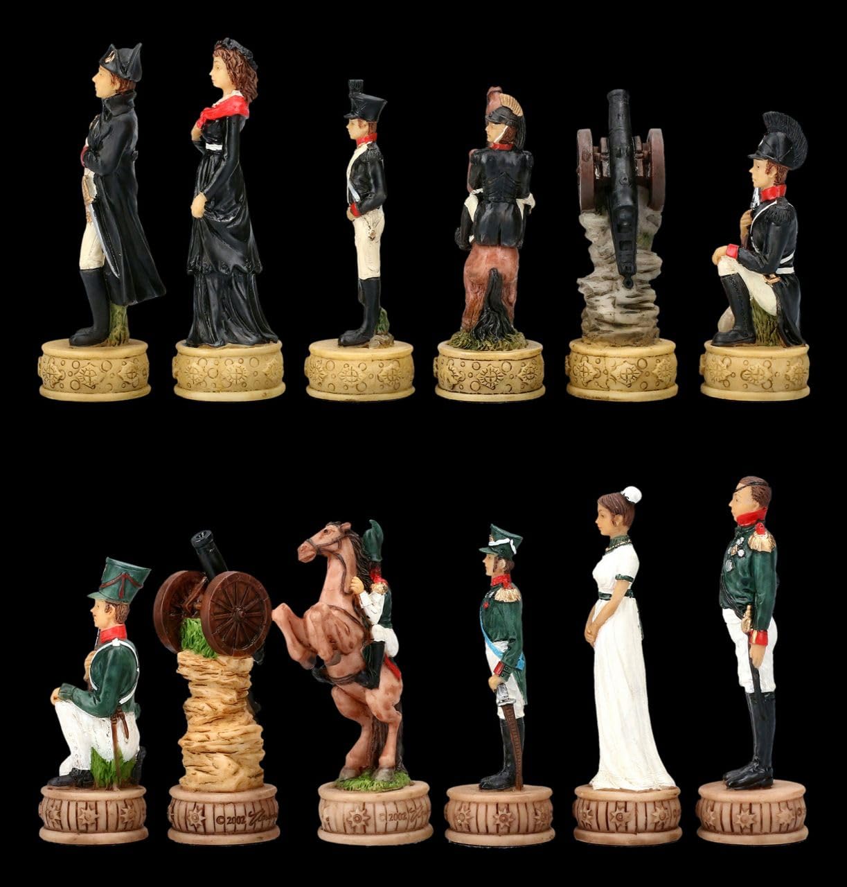 Set di scacchi Romani contro Arabi, 32 personaggi fino a 8 cm di altezza