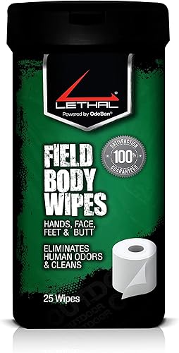 Miniatura 2 de LETHAL Toallitas para el cuerpo de campo eliminador de olores de caza, paquete de 2