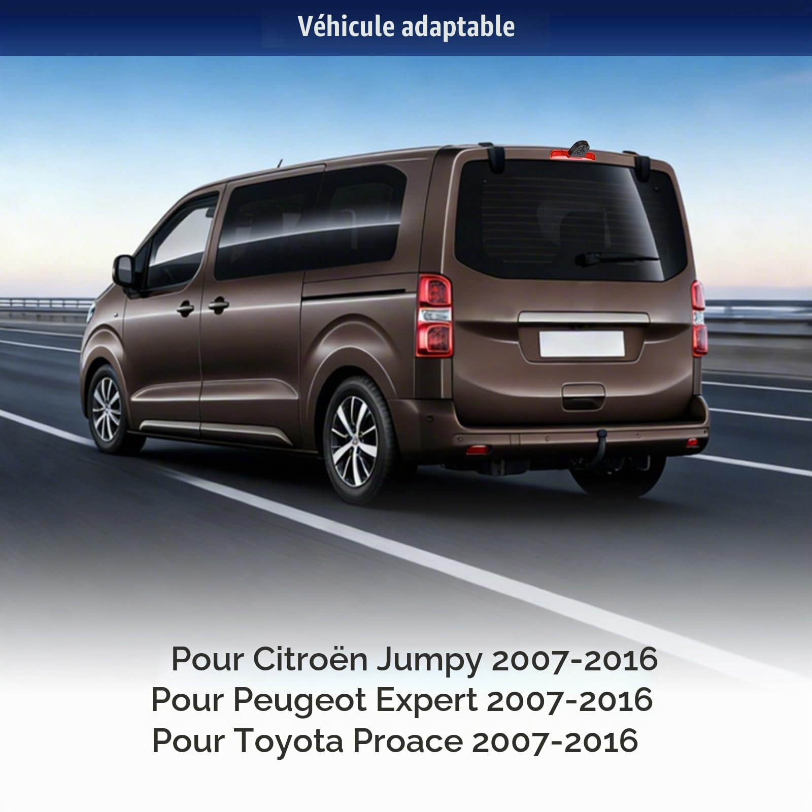 CAMECHO Caméra de Recul HD pour Citroën Jumpy Peugeot Expert Toyota Proace 2007–2016 avec Vision Nocturne, IP67 étanche, Grand Angle 140°, Caméra Orientable à 30°, 12 V, câble de 10 m