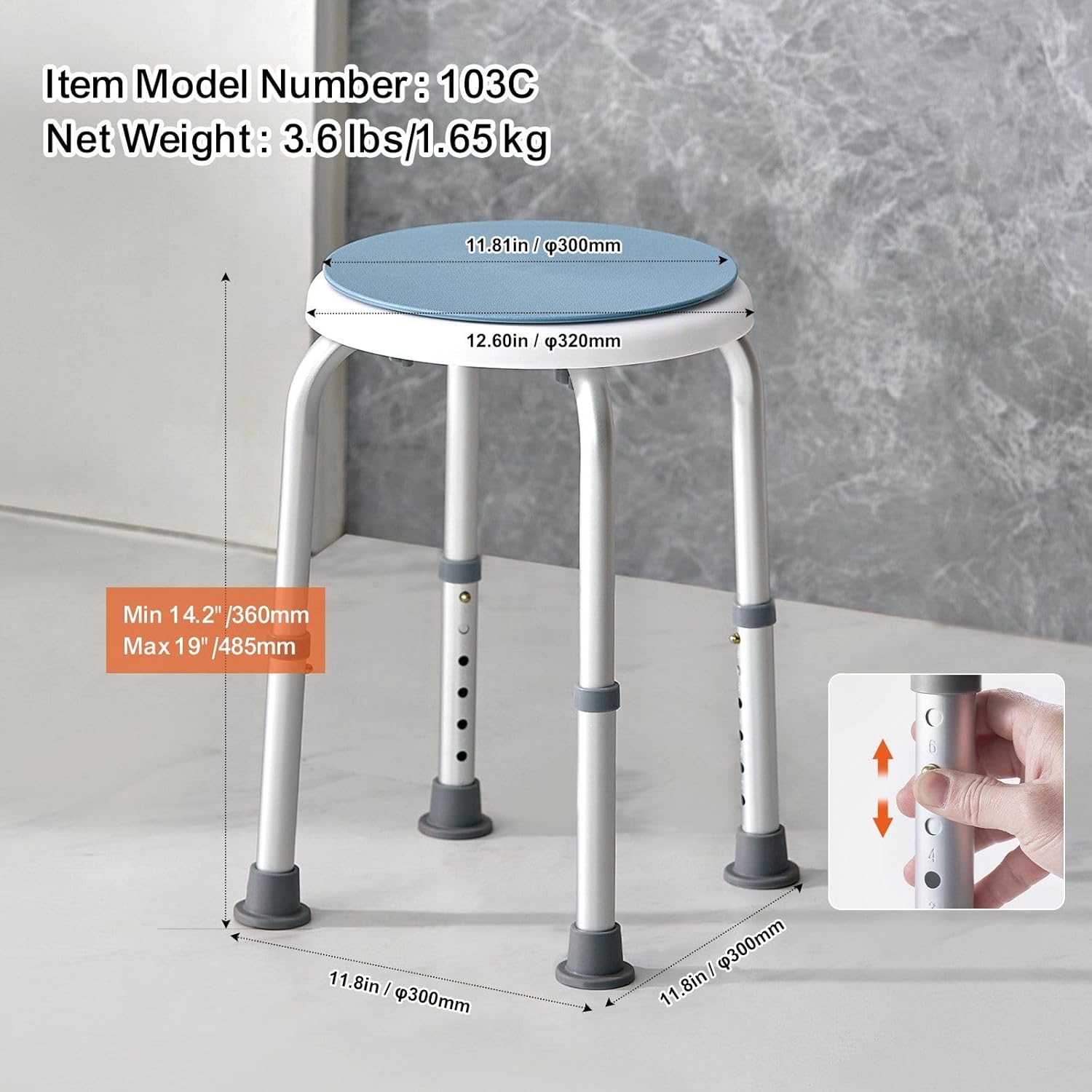 BathtubShowerSeat AdjustableHeight 300lb 360Swivel Nonslip BathtubShowerSeat AdjustableHeight 300lb 360Swivel Nonslip BathtubShowerSeat AdjustableHeight 300lb 360Swivel Nonslip