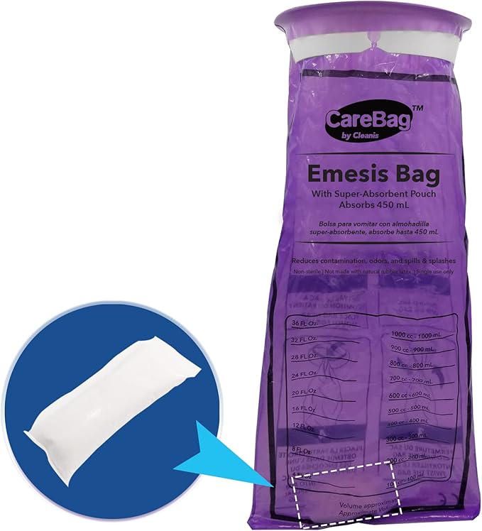 CareBag Emesis Bag with Super Absorbent Pouch Absorbs 16