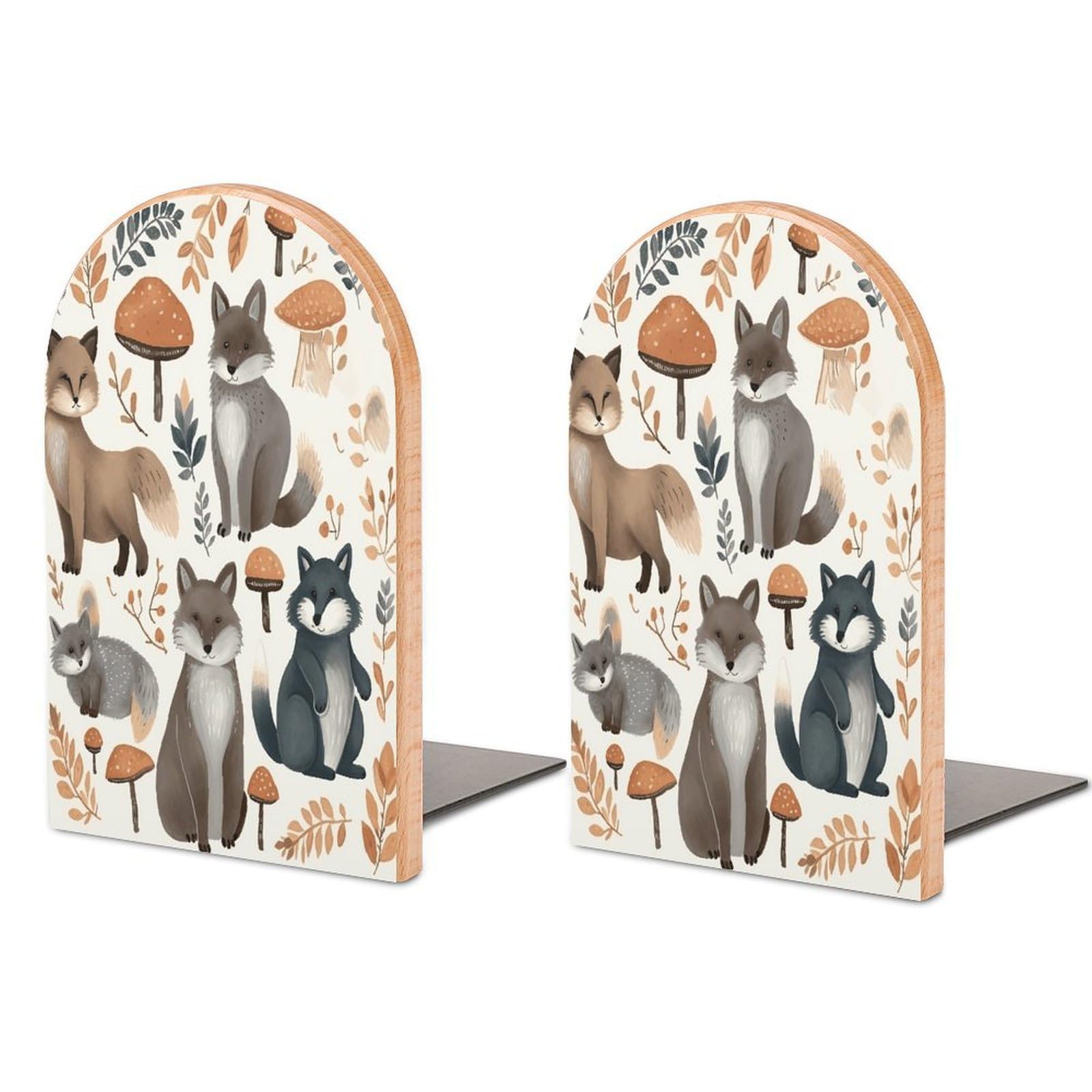 Sujetalibros de madera antideslizante para evitar caídas de libros soporte mapache del bosque