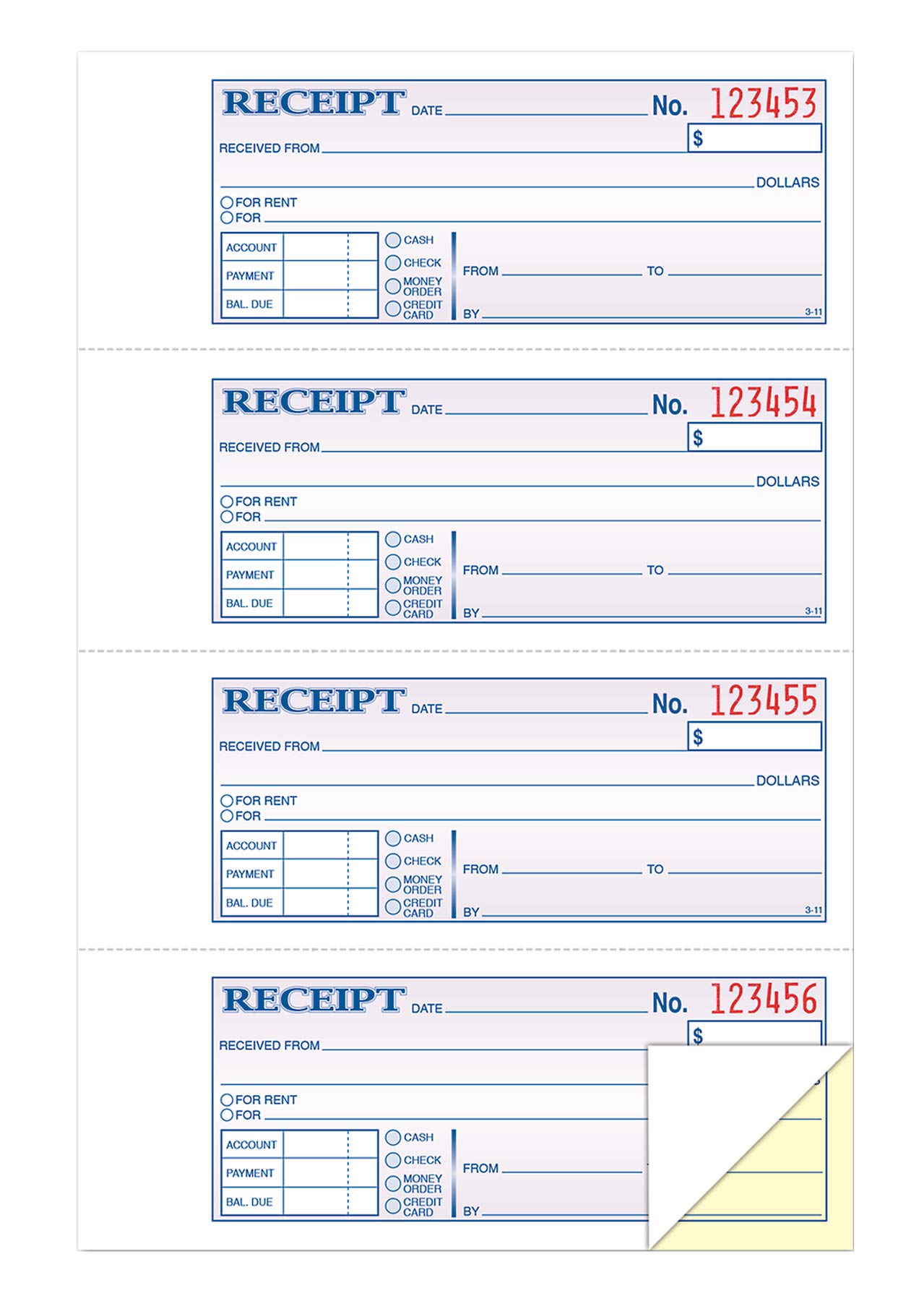 TOPS Geld-/Miet-Beleg 2-teilig selbstdurchschreibend 200 Sets pro Buch (46806)