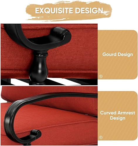 Miniatura 5 de Skiway Juego de muebles de 2 piezas con marco de acero metálico para exteriores, silla de comedor bistró para patio, sillas de conversación bistró